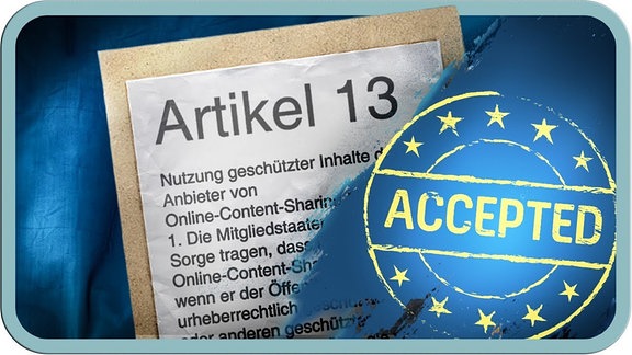Dickes Bild von Artikel 13, daneben ein "Accepted" mit Sternchen verziert.