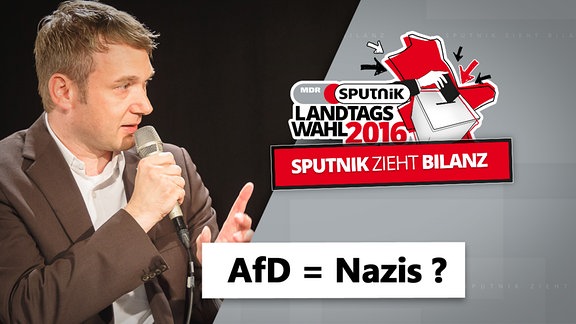 André Poggenburg von der AfD im Studio von "Sputnik zieht Bilanz"