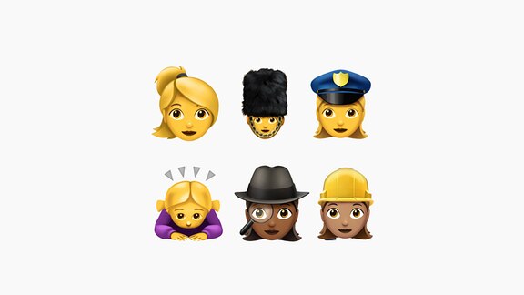 verschiedene weibliche Emojis aus iOS 10