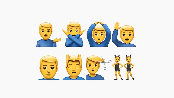 Emojis verschiedener Männer aus iOS 10
