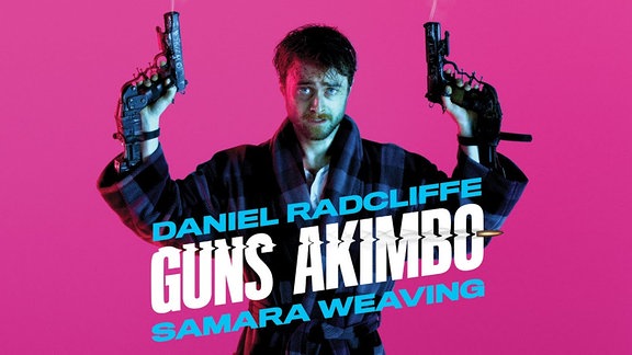 Filmplakat zum Film "Guns Akimbo" mit Daniel Radcliff.