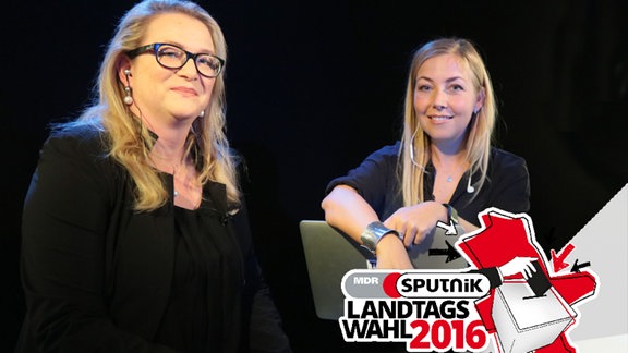 Katrin Budde (SPD) mit Moderatorin Sissy Metzschke beim SPUTNIK-Kandidatencheck