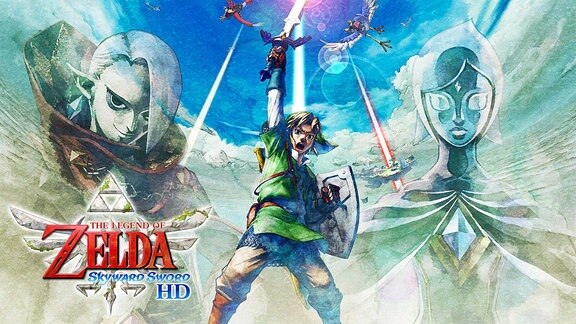 Titelbild des HD-Remakes des Games The Legend of Zelda: Skyword Sword, welches Nintendo für die Nintendo Switch neu aufgelegt hat. 