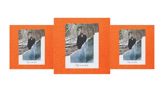 Justin Timberlakes Albumcover zum Album Man Of The Woods. Zu sehen ist er auf einem Polaroid mitten im Wald